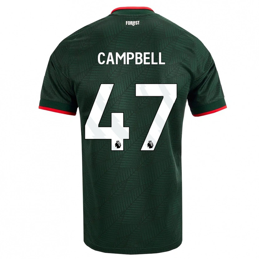 Danxen Donna Maglia Luke Campbell #47 Verde Scuro Rosso Kit Gara Away 2026/27 Maglietta