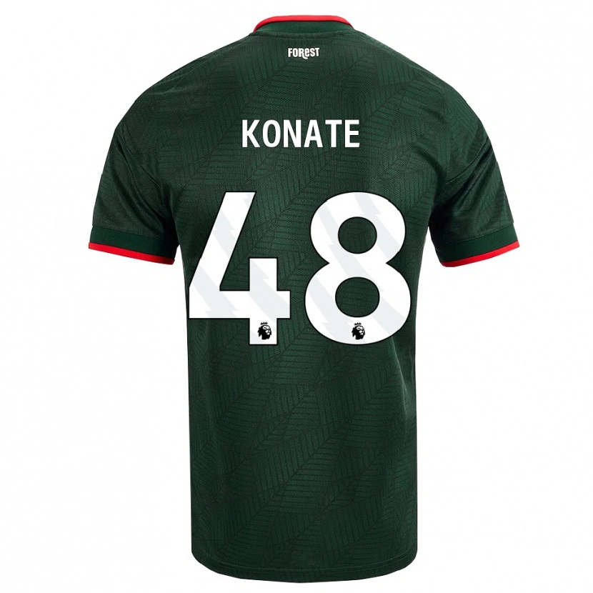 Danxen Donna Maglia Ateef Konaté #48 Verde Scuro Rosso Kit Gara Away 2026/27 Maglietta