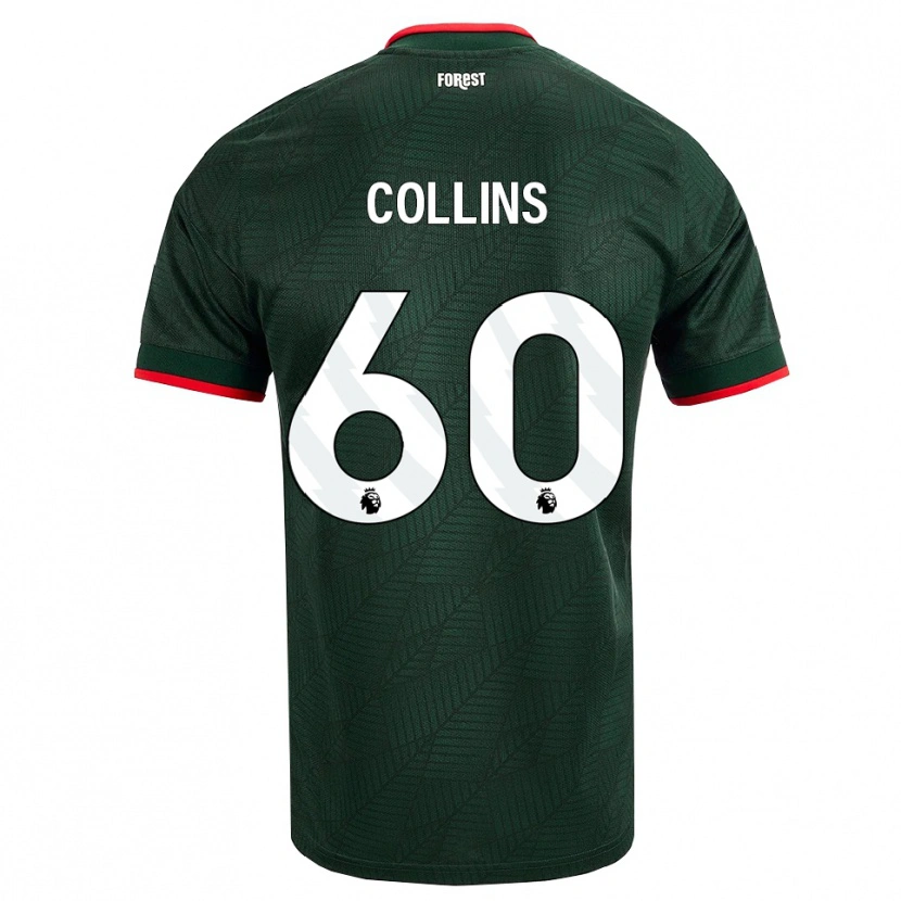 Danxen Donna Maglia Sam Collins #60 Verde Scuro Rosso Kit Gara Away 2026/27 Maglietta