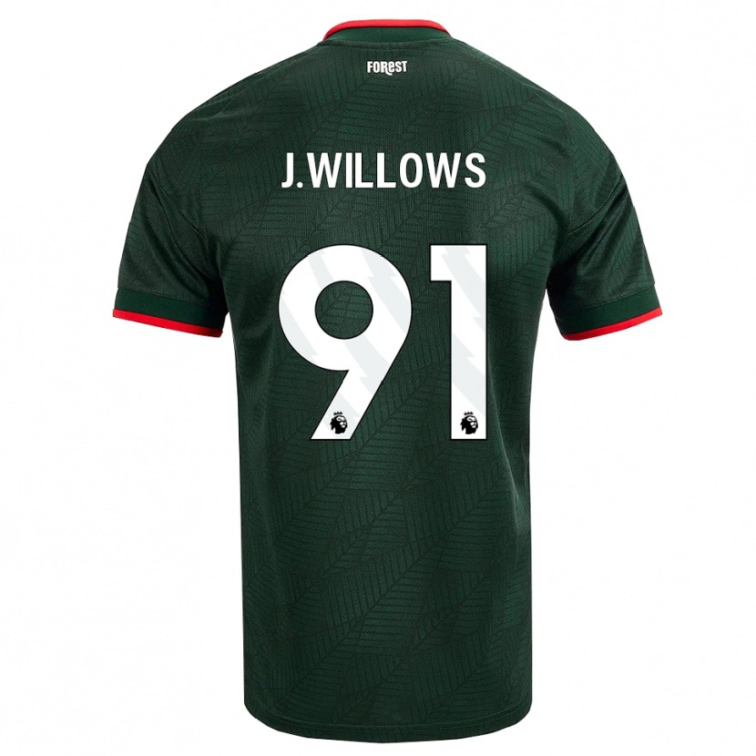 Danxen Donna Maglia Jordan Willows #91 Verde Scuro Rosso Kit Gara Away 2026/27 Maglietta