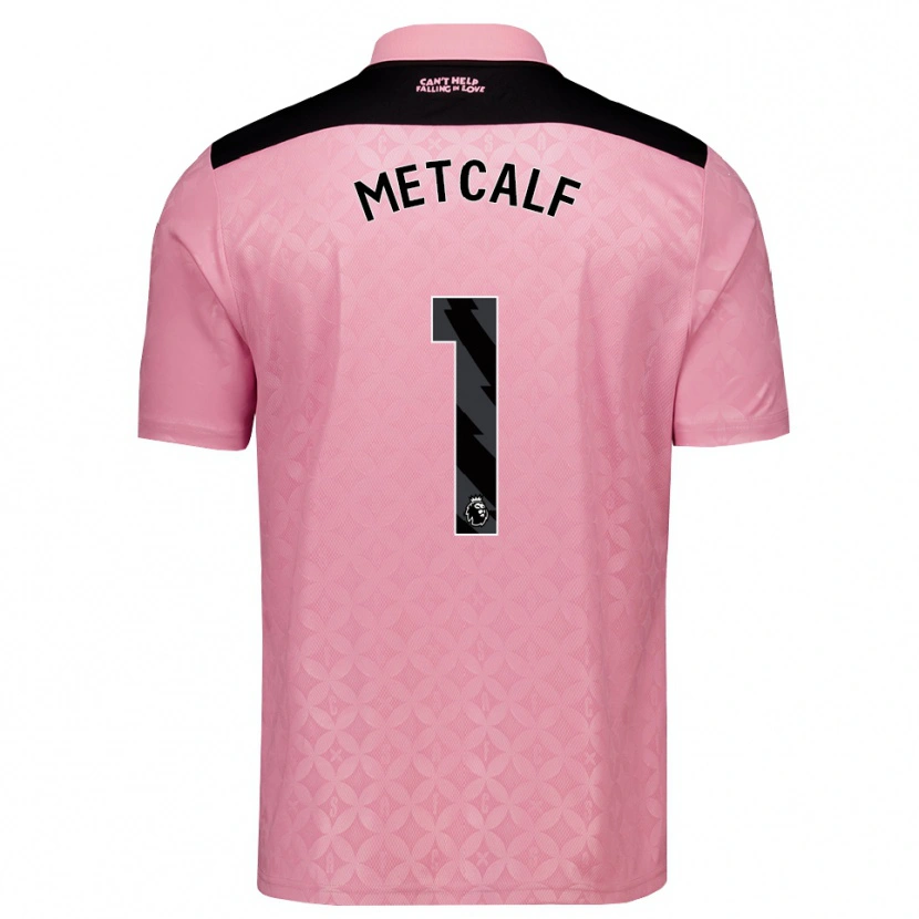 Danxen Donna Maglia Ben Metcalf #1 Rosa Chiaro Nero Kit Gara Away 2026/27 Maglietta
