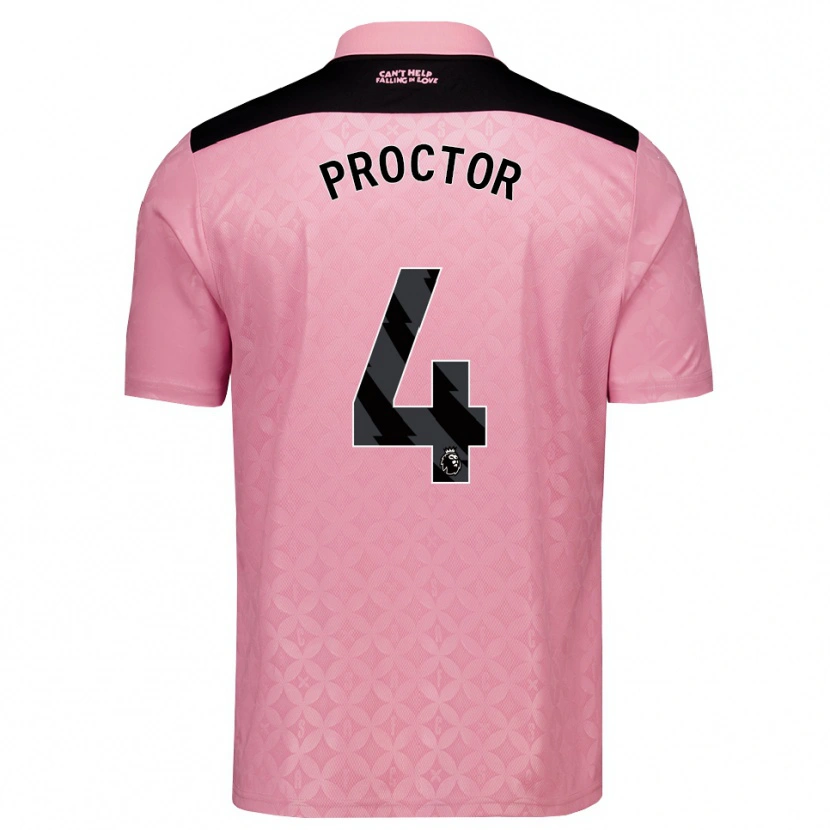 Danxen Donna Maglia Tom Proctor #4 Rosa Chiaro Nero Kit Gara Away 2026/27 Maglietta