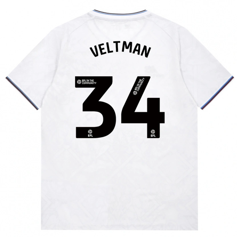 Danxen Donna Maglia Joël Veltman #34 Borgogna Bianco Kit Gara Away 2026/27 Maglietta