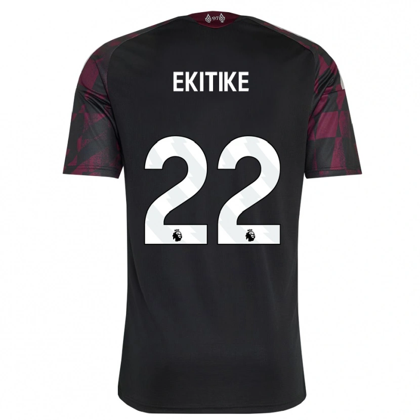 Danxen Donna Maglia Hugo Ekitiké #22 Bianco Nero Viola Kit Gara Third 2026/27 Maglietta