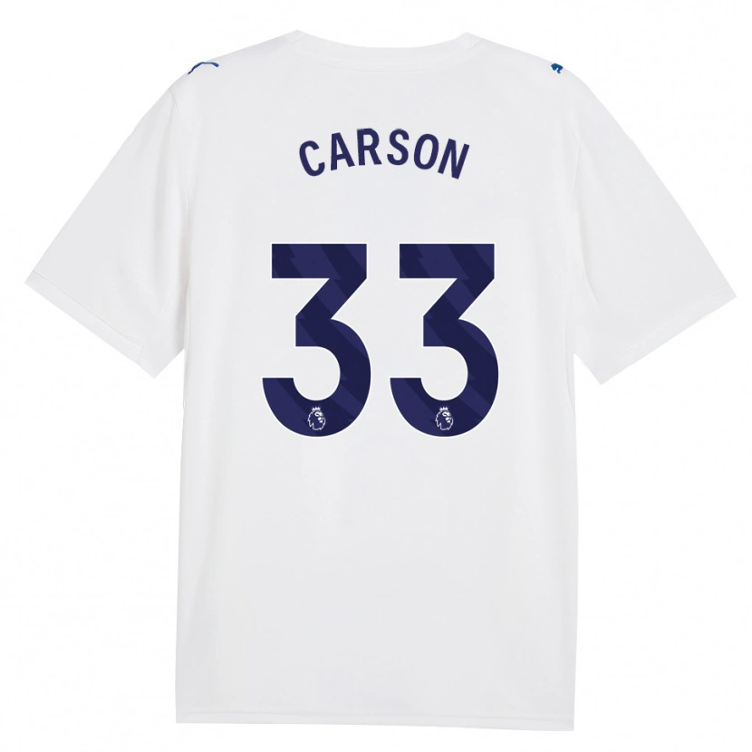 Danxen Donna Maglia Scott Carson #33 Blu Scuro Bianco Kit Gara Third 2026/27 Maglietta