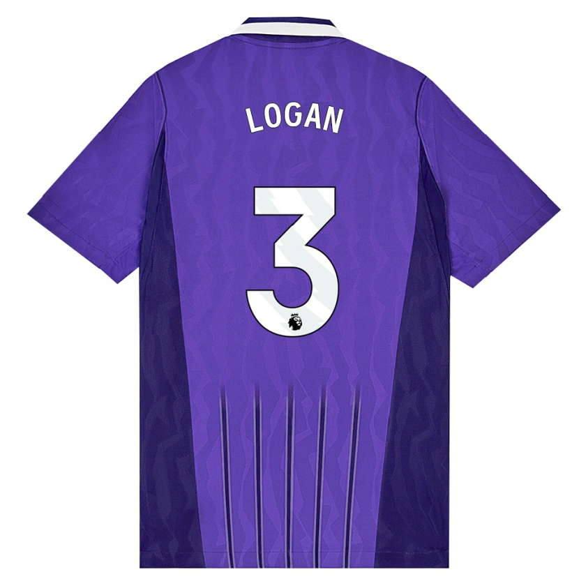 Danxen Donna Maglia Calum Logan #3 Viola Bianco Kit Gara Third 2026/27 Maglietta
