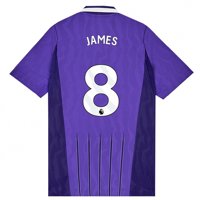Danxen Donna Maglia Angharad James #8 Viola Bianco Kit Gara Third 2026/27 Maglietta