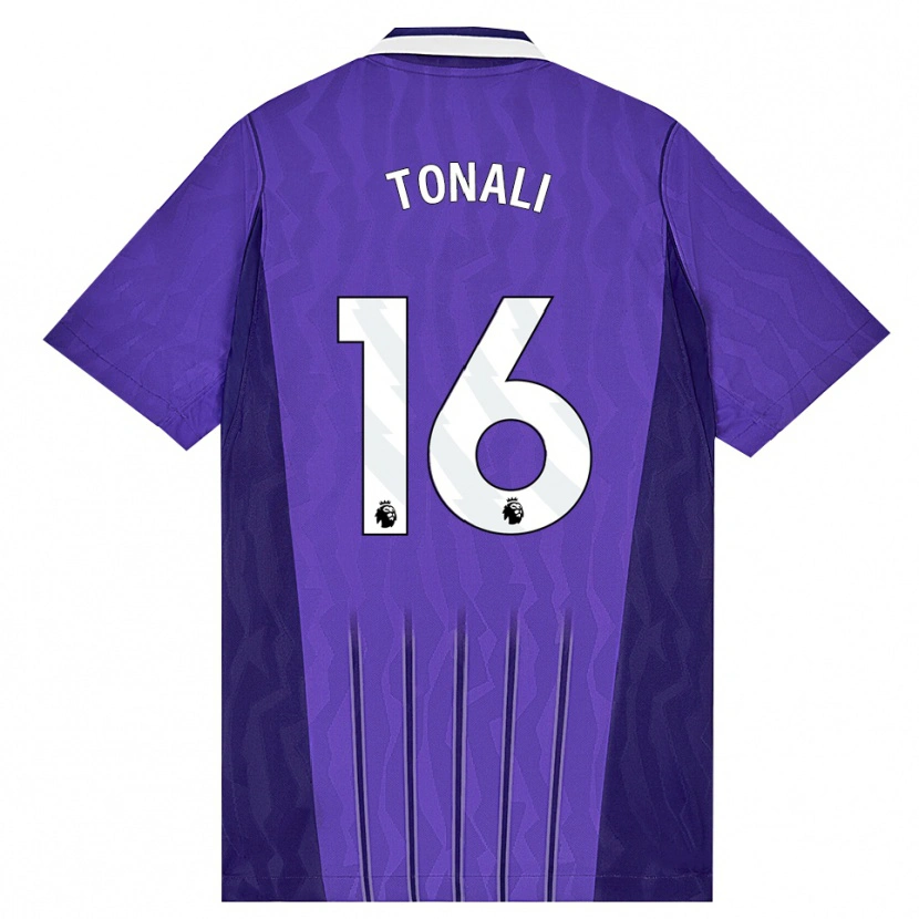 Danxen Donna Maglia Sandro Tonali #16 Viola Bianco Kit Gara Third 2026/27 Maglietta