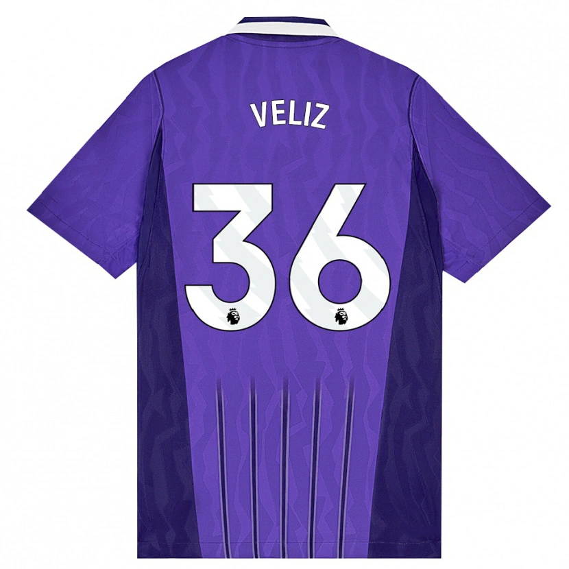 Danxen Donna Maglia Alejo Véliz #36 Viola Bianco Kit Gara Third 2026/27 Maglietta