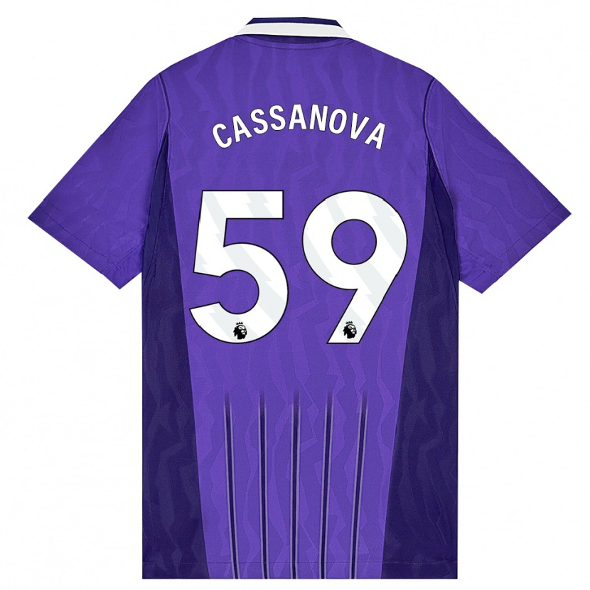 Danxen Donna Maglia Dante Cassanova #59 Viola Bianco Kit Gara Third 2026/27 Maglietta