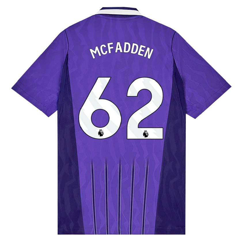 Danxen Donna Maglia Max Mcfadden #62 Viola Bianco Kit Gara Third 2026/27 Maglietta