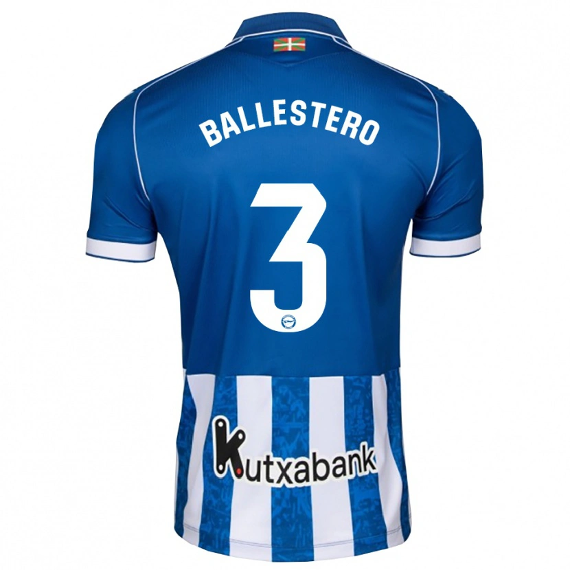 Danxen Bambino Maglia Carlos Ballestero #3 Blu Bianco Nero Kit Gara Home 2026/27 Maglietta