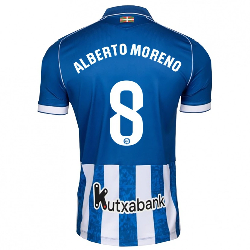 Danxen Bambino Maglia Alberto Moreno #8 Blu Bianco Nero Kit Gara Home 2026/27 Maglietta