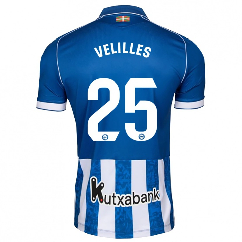Danxen Bambino Maglia Luis Velilles #25 Blu Bianco Nero Kit Gara Home 2026/27 Maglietta