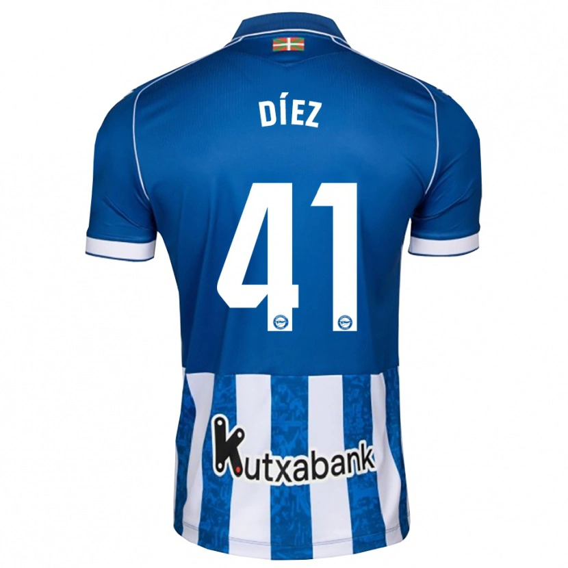 Danxen Bambino Maglia Victor Díez #41 Blu Bianco Nero Kit Gara Home 2026/27 Maglietta