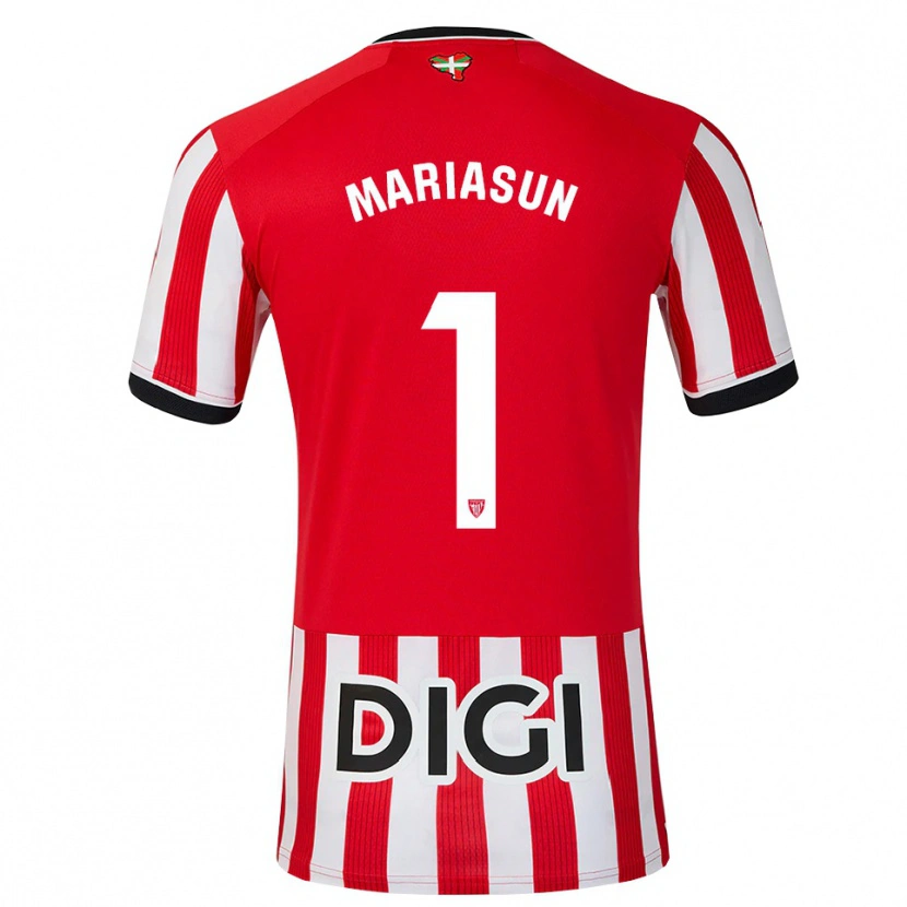 Danxen Bambino Maglia María Asunción Quiñones Goikoetxea #1 Rosso Nero Bianco Kit Gara Home 2026/27 Maglietta