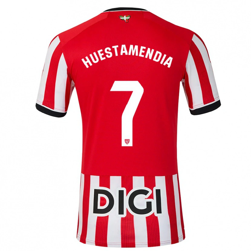 Danxen Bambino Maglia Peio Huestamendia #7 Rosso Nero Bianco Kit Gara Home 2026/27 Maglietta