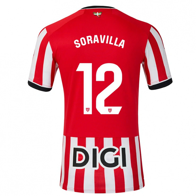 Danxen Bambino Maglia Ander Soravilla #12 Rosso Nero Bianco Kit Gara Home 2026/27 Maglietta