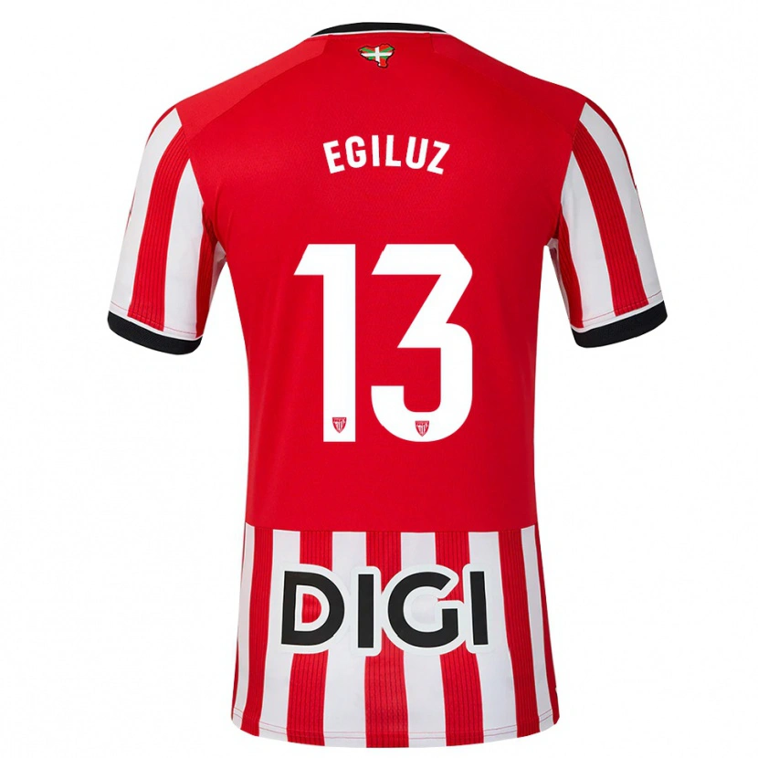 Danxen Bambino Maglia Unai Egiluz #13 Rosso Nero Bianco Kit Gara Home 2026/27 Maglietta