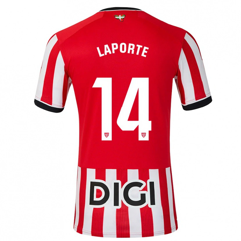 Danxen Bambino Maglia Aymeric Laporte #14 Rosso Nero Bianco Kit Gara Home 2026/27 Maglietta