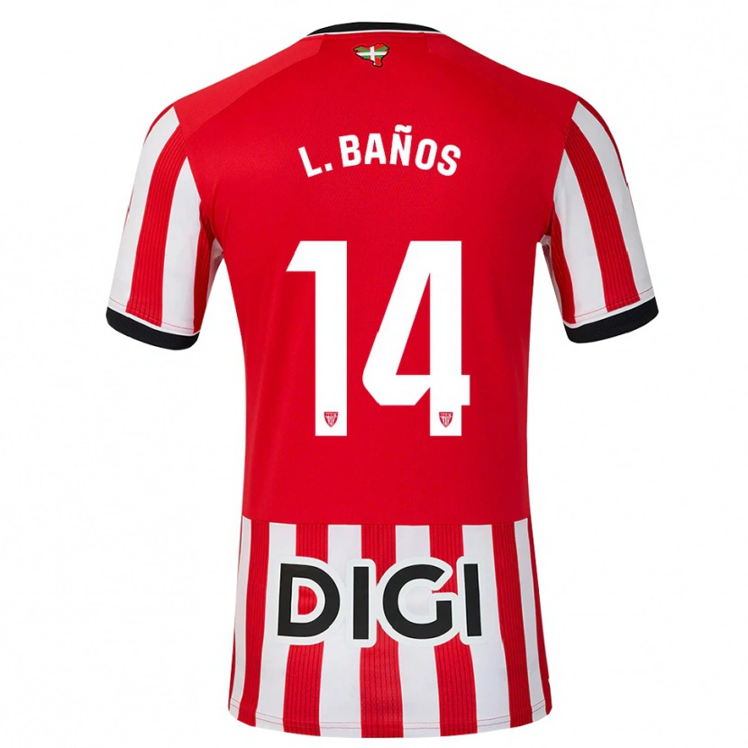 Danxen Bambino Maglia Leire Baños Indakoetxea #14 Rosso Nero Bianco Kit Gara Home 2026/27 Maglietta