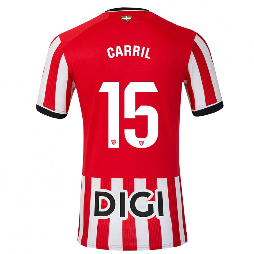 Danxen Bambino Maglia Álex Carril #15 Rosso Nero Bianco Kit Gara Home 2026/27 Maglietta