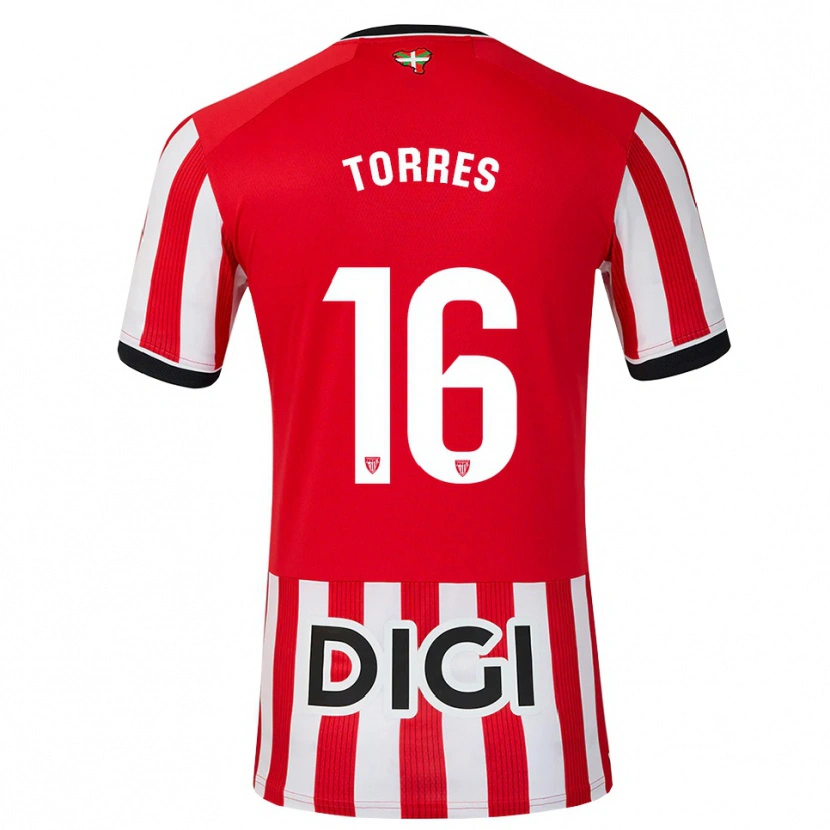 Danxen Bambino Maglia Asier Torres #16 Rosso Nero Bianco Kit Gara Home 2026/27 Maglietta