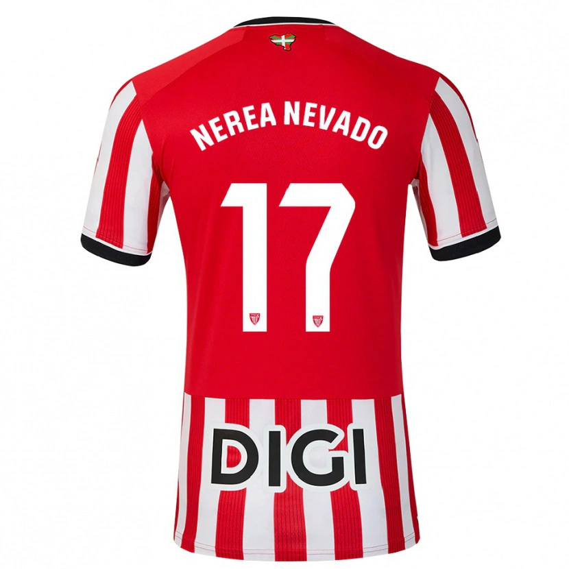 Danxen Bambino Maglia Nerea Nevado Gómez #17 Rosso Nero Bianco Kit Gara Home 2026/27 Maglietta