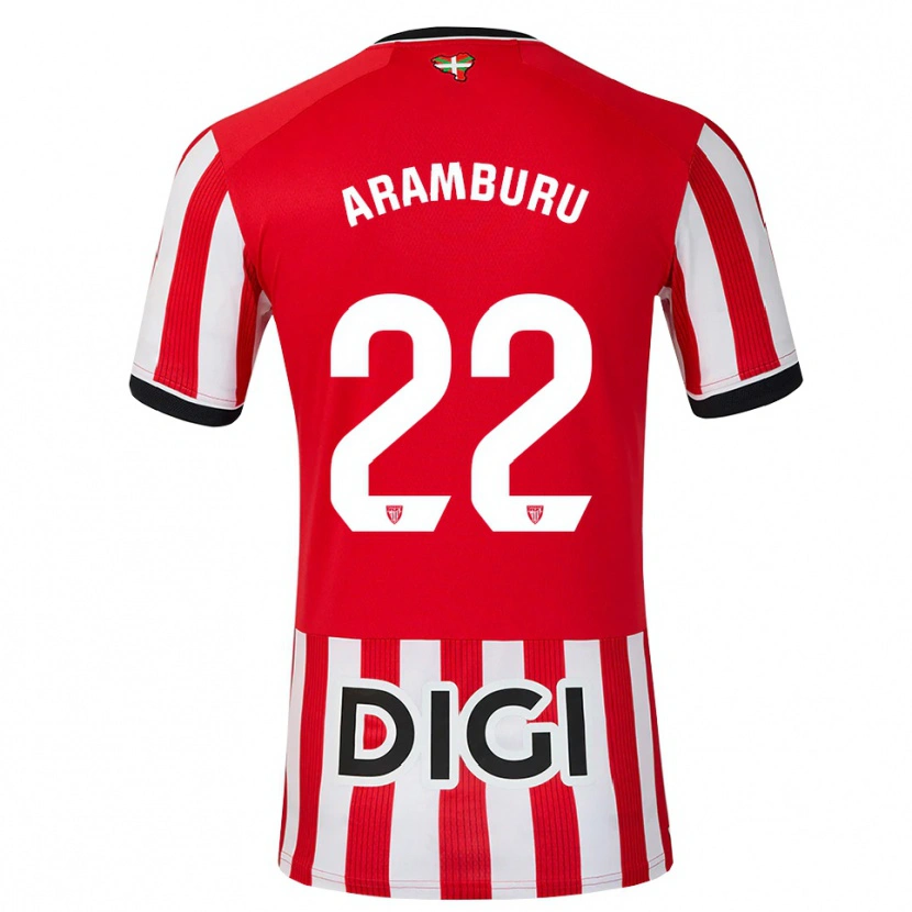 Danxen Bambino Maglia Beñat Aramburu #22 Rosso Nero Bianco Kit Gara Home 2026/27 Maglietta