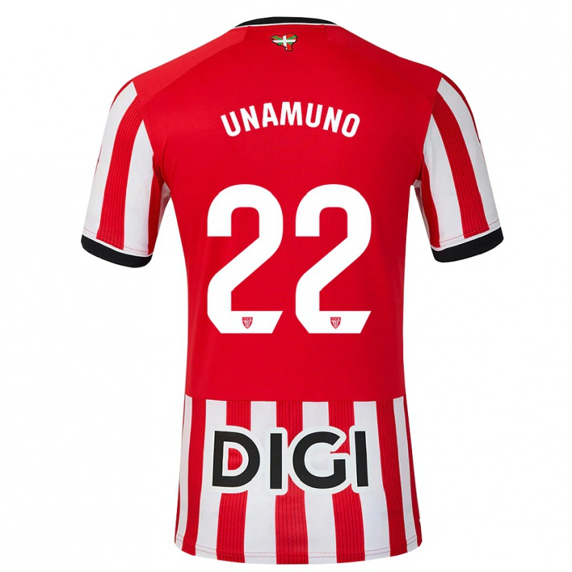 Danxen Bambino Maglia Oier Unamuno #22 Rosso Nero Bianco Kit Gara Home 2026/27 Maglietta