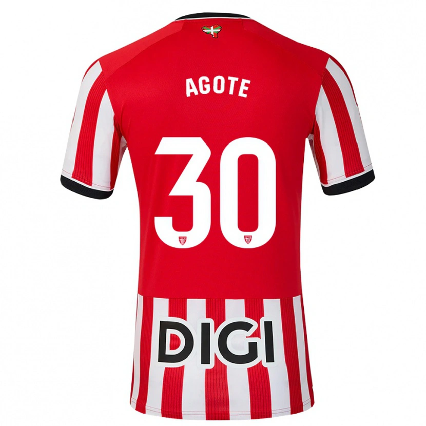 Danxen Bambino Maglia Daniela Agote Aguirre #30 Rosso Nero Bianco Kit Gara Home 2026/27 Maglietta