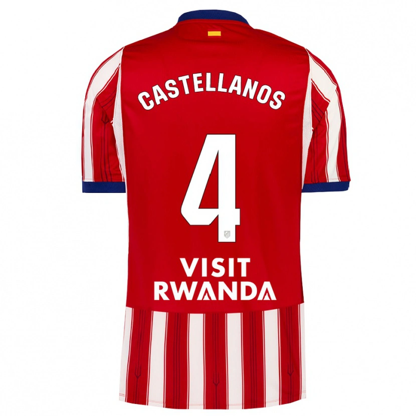 Danxen Bambino Maglia Iván Castellanos #4 Blu Reale Rosso Bianco Kit Gara Home 2026/27 Maglietta