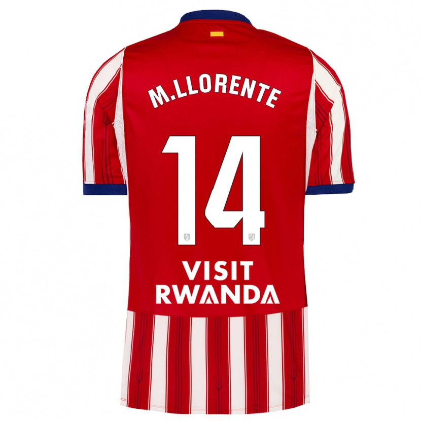 Danxen Bambino Maglia Marcos Llorente #14 Blu Reale Rosso Bianco Kit Gara Home 2026/27 Maglietta