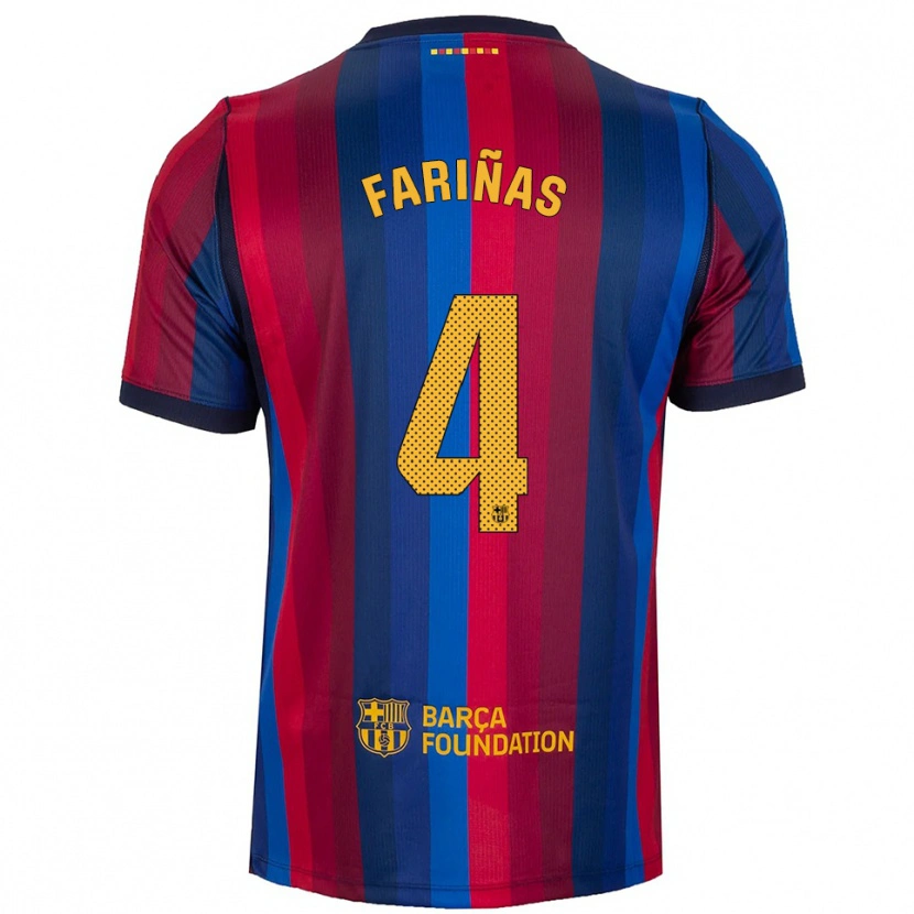 Danxen Bambino Maglia Brian Fariñas #4 Blu Reale Rosso Giallo Kit Gara Home 2026/27 Maglietta