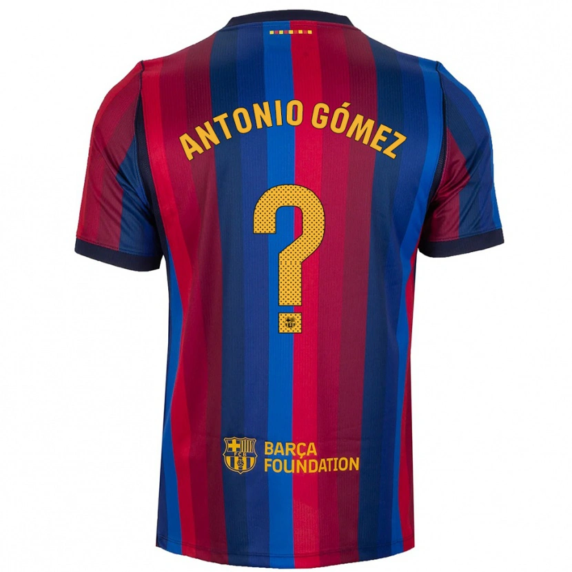 Danxen Bambino Maglia Antonio Gómez #0 Blu Reale Rosso Giallo Kit Gara Home 2026/27 Maglietta