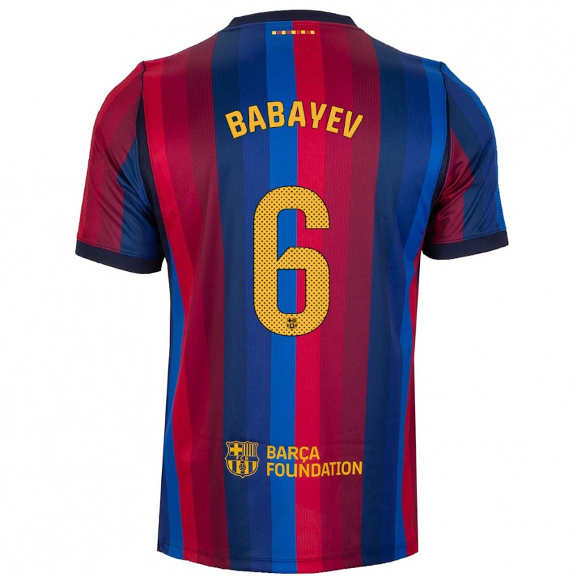 Danxen Bambino Maglia Ibrahim Babayev #6 Blu Reale Rosso Giallo Kit Gara Home 2026/27 Maglietta