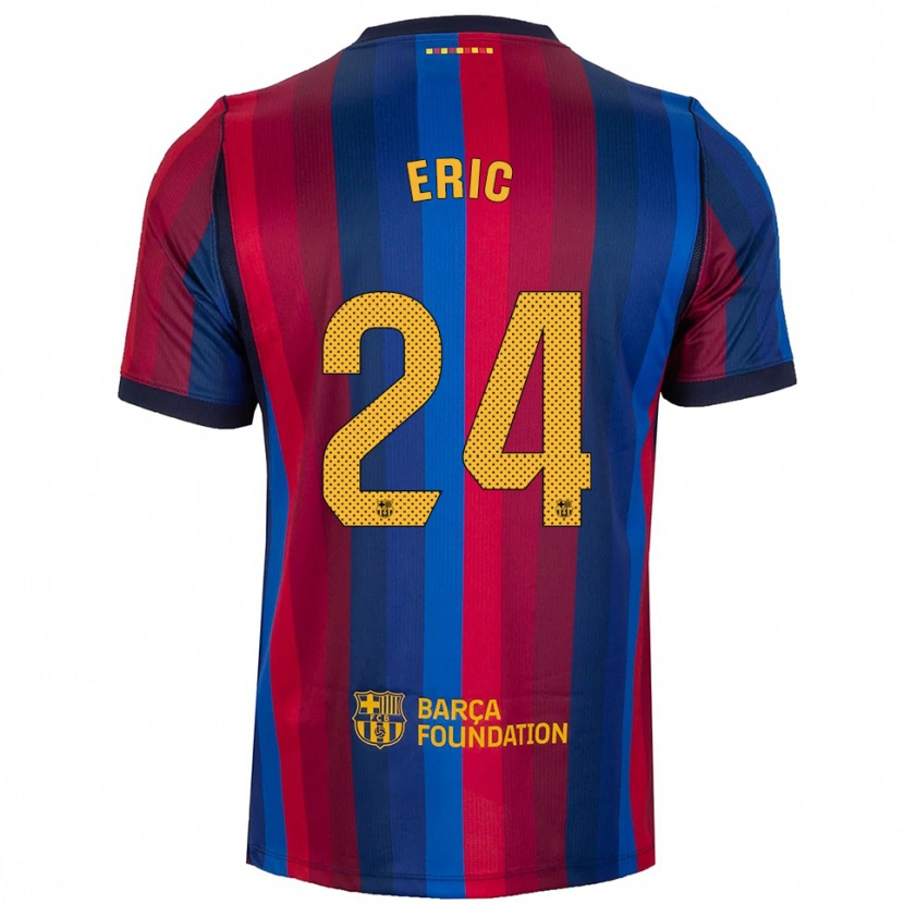 Danxen Bambino Maglia Eric García #24 Blu Reale Rosso Giallo Kit Gara Home 2026/27 Maglietta