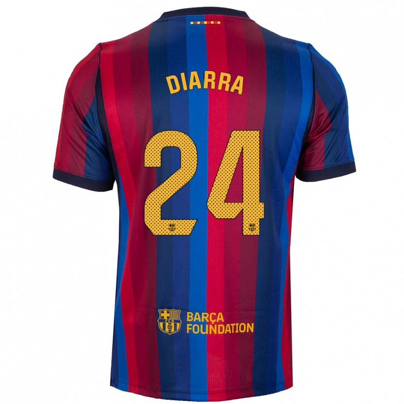 Danxen Bambino Maglia Ibrahim Diarra #24 Blu Reale Rosso Giallo Kit Gara Home 2026/27 Maglietta