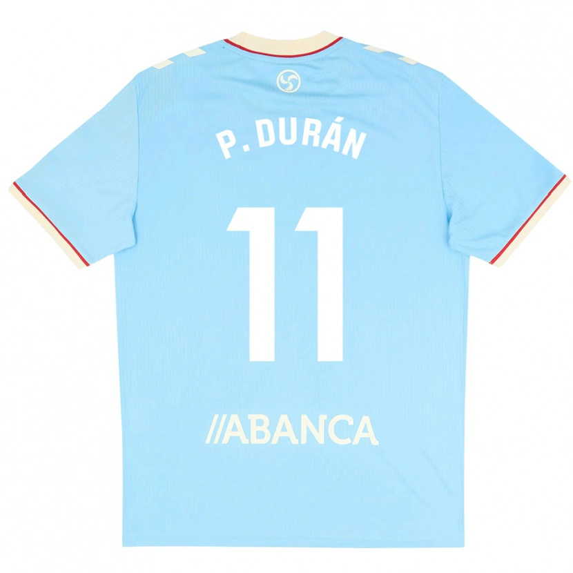 Danxen Bambino Maglia Pablo Durán #11 Azzurro Bianco Rosso Kit Gara Home 2026/27 Maglietta