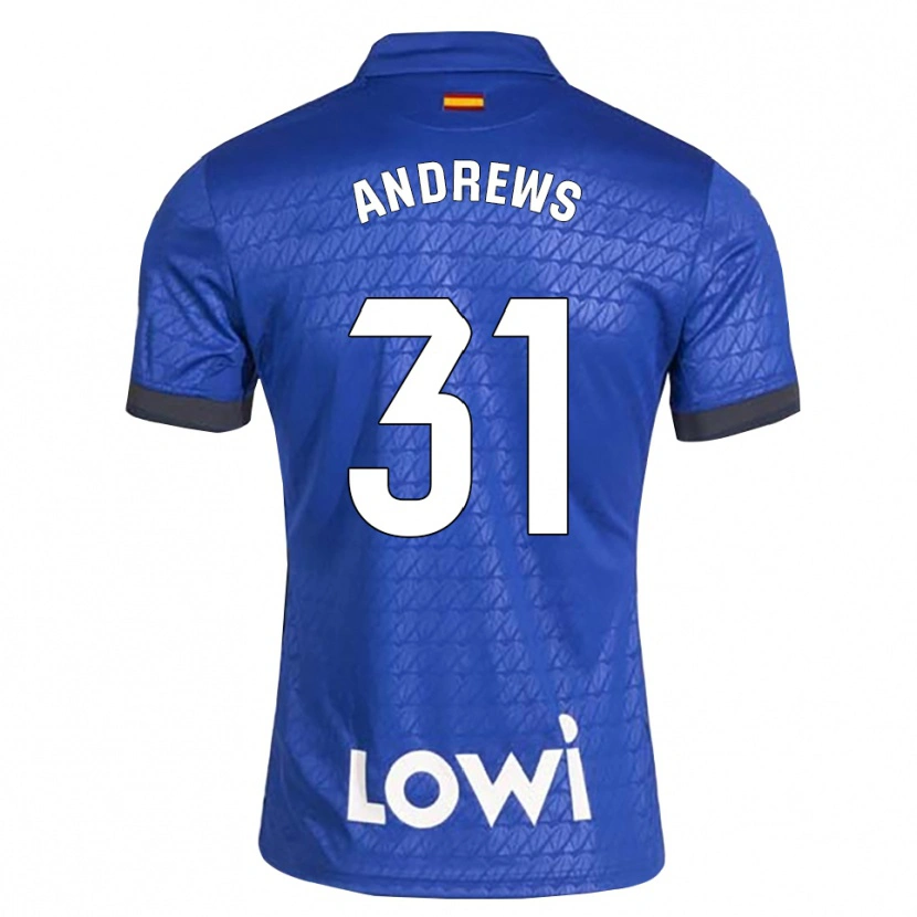 Danxen Bambino Maglia George Andrews #31 Blu Bianco Nero Kit Gara Home 2026/27 Maglietta