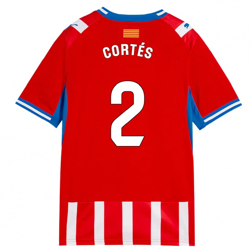 Danxen Bambino Maglia Sergio Cortés #2 Rosso Bianco Azzurro Kit Gara Home 2026/27 Maglietta