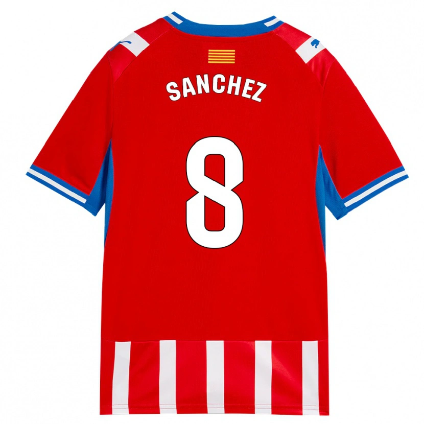 Danxen Bambino Maglia Miguel Ángel Sánchez #8 Rosso Bianco Azzurro Kit Gara Home 2026/27 Maglietta