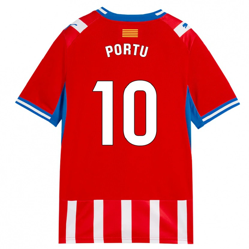 Danxen Bambino Maglia Cristian Portugués Manzanera #10 Rosso Bianco Azzurro Kit Gara Home 2026/27 Maglietta