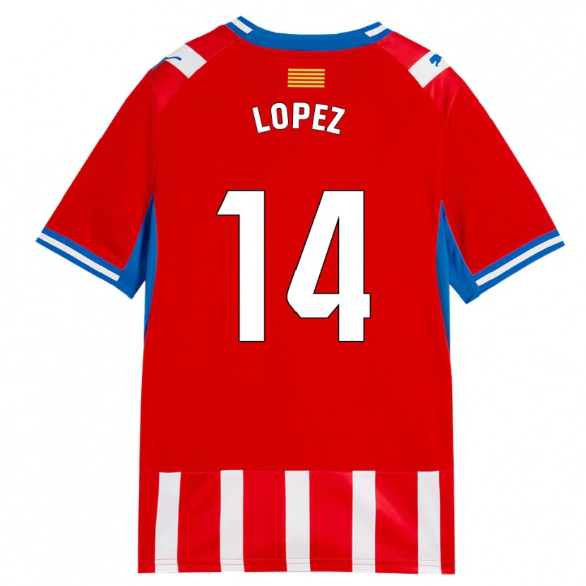 Danxen Bambino Maglia Judith López #14 Rosso Bianco Azzurro Kit Gara Home 2026/27 Maglietta