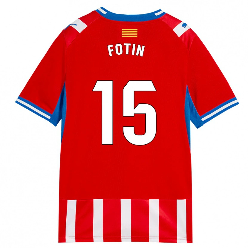 Danxen Bambino Maglia Rareș Fotin #15 Rosso Bianco Azzurro Kit Gara Home 2026/27 Maglietta