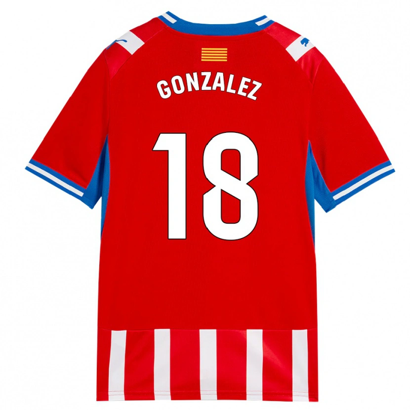 Danxen Bambino Maglia Gerard Gonzalez #18 Rosso Bianco Azzurro Kit Gara Home 2026/27 Maglietta