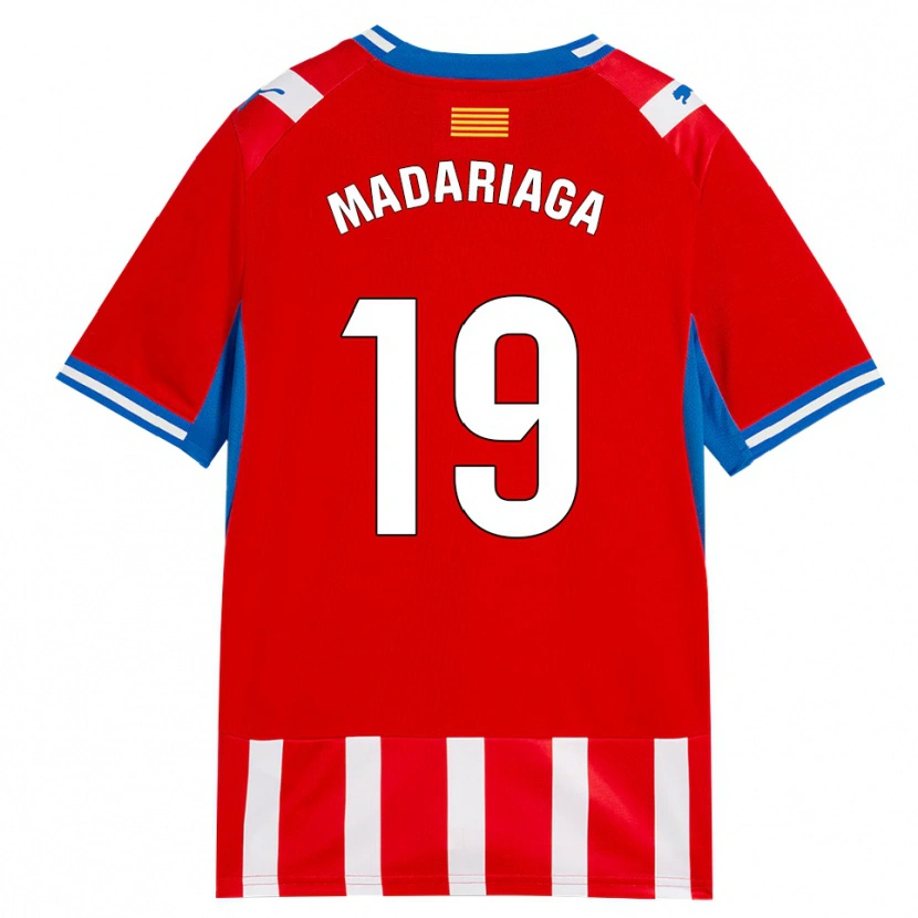 Danxen Bambino Maglia Génesis Madariaga #19 Rosso Bianco Azzurro Kit Gara Home 2026/27 Maglietta