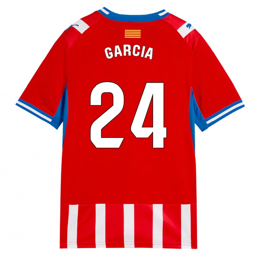 Danxen Bambino Maglia Borja García #24 Rosso Bianco Azzurro Kit Gara Home 2026/27 Maglietta