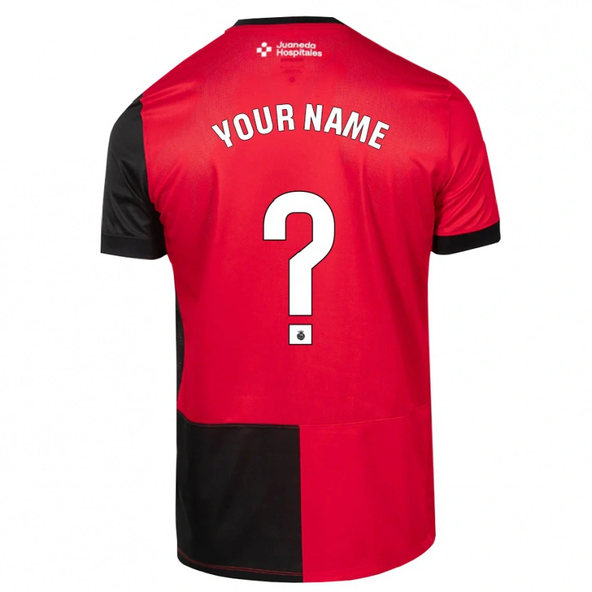 Danxen Bambino Maglia Il Tuo Nome #0 Nero Rosso Bianco Kit Gara Home 2026/27 Maglietta