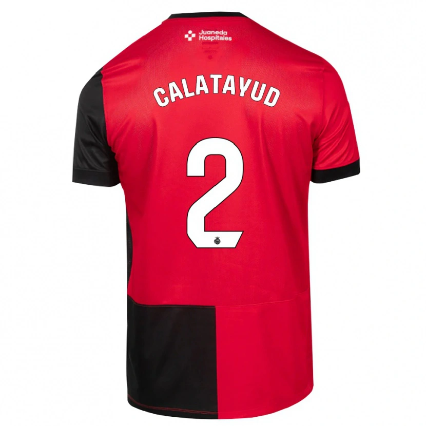 Danxen Bambino Maglia Miguel Calatayud #2 Nero Rosso Bianco Kit Gara Home 2026/27 Maglietta